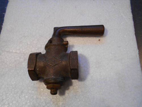 1 Vintage Brass  Shut Off Valves For Gas Or Steam Engine? With Handle Free Ship