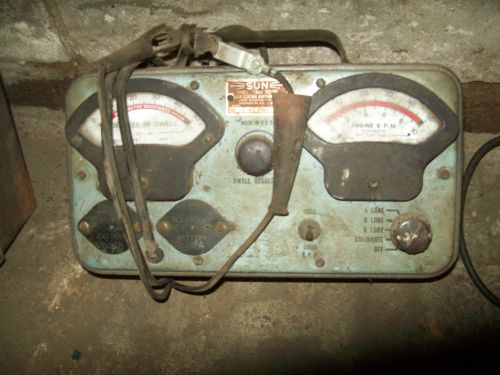 reduced SUN ELECTRIC DWELL TACH TEST TOOL VINTAGE ANTIQUE METER TACHOMETER