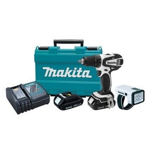 Makita — 18v lithium-ion 1/2&#034; drill driver kit with flashlight — lxfd01clw for sale