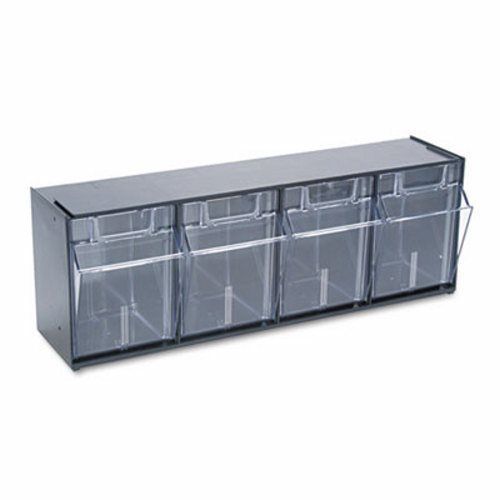 Deflect-o tilt bin plastic storage system w/4 bins, black (def20404op) for sale