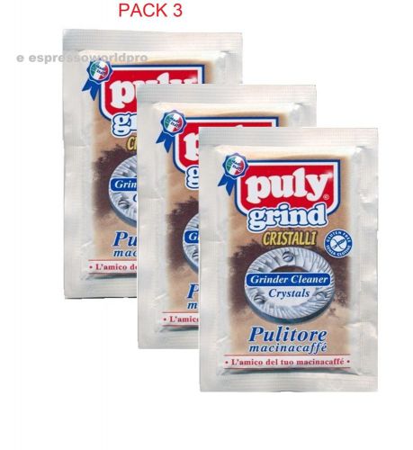 Puly grind coffee grinder cleaner crystals 20 grams pack of 3 packets for sale