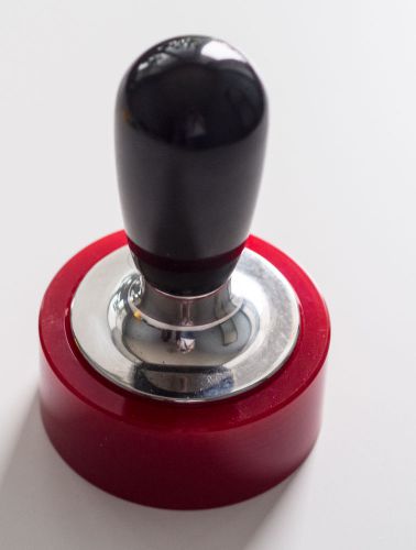Red plexiglas barista professional 58mm plastic tamper stamper holder seat for sale