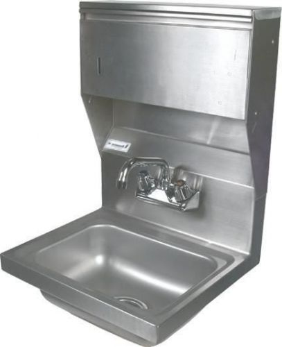 WALL MOUNT HAND SINK 17&#034; With TOWEL DISPENSER w/ faucet