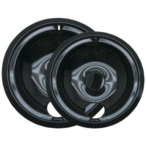 Range Kleen P139402XCD5 Black Porcelain Drip Pans 2 Pack Style B
