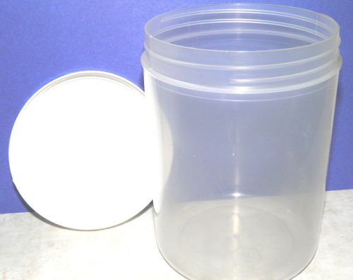 2 Screw Lid 1 Qt Poly Round Food Storage Containers Organizer Straight Sides
