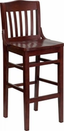 NEW HEAVY DUTY MAHOGANY ALL  WOOD RESTAURANT BARSTOOLS  **LOT OF 10 BAR STOOLS**