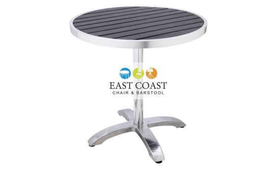 New 30&#034; round shipyard collection outdoor black poly lumber table top with base for sale