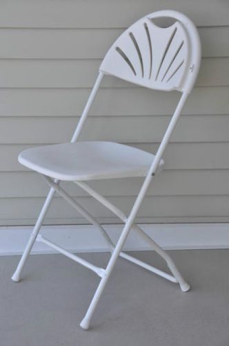 560 White Plastic Fan Back Folding Chairs Commercial Rental Chair Free Shipping