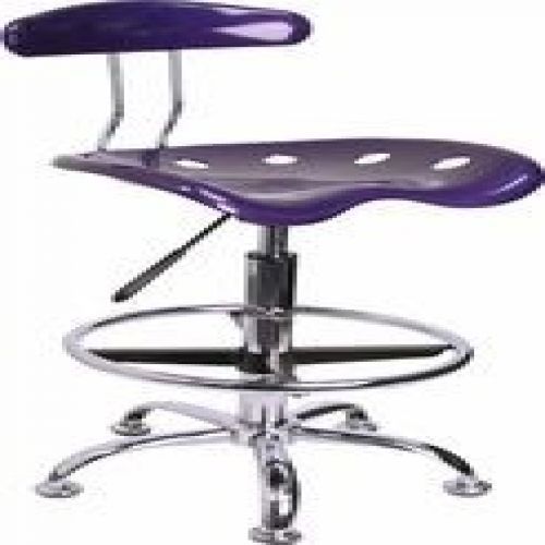 Flash Furniture LF-215-VIOLET-GG Vibrant Violet and Chrome Drafting Stool with T