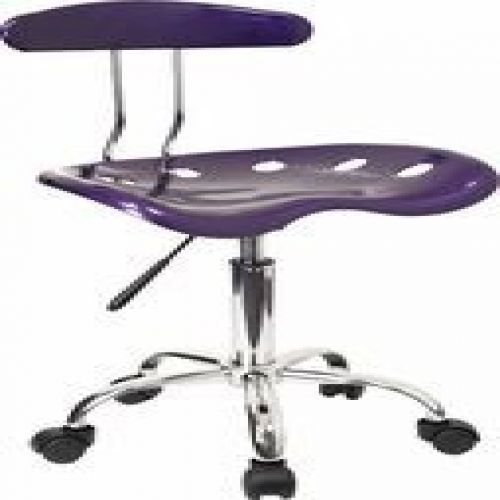 Flash Furniture LF-214-VIOLET-GG Vibrant Violet and Chrome Computer Task Chair w