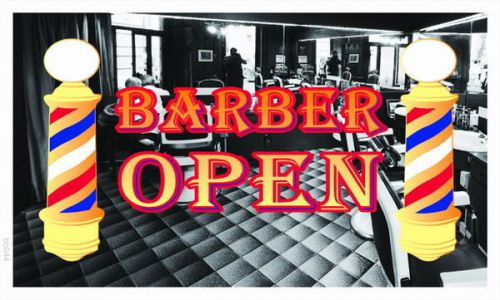 Bb044 barber open pole banner shop sign for sale