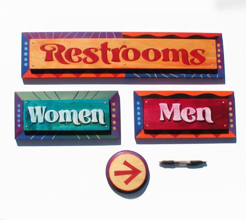 Restroom Signs whimsical