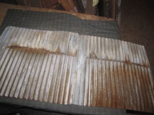 2 pc RECLAIMED METAL ROOFING CORRUGATED PANELS