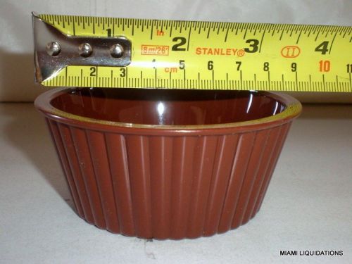 Lot of 48 4.5oz fluted ramekin carlisle 311-0845-28  lennox brown san plastic for sale