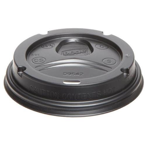 Dixie® drink-thru lids for 10-20 oz cups, plastic, black for sale
