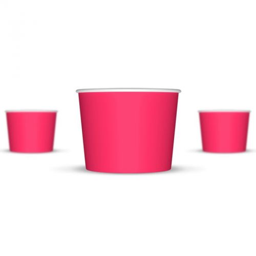12 oz Pink Paper Ice Cream Cups - 1,000 / Case