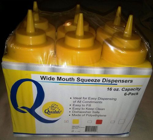 Qualite 6-Pack Yellow 16-Oz Wide Mouth Squeeze Dispensers (PSW-16YRD)