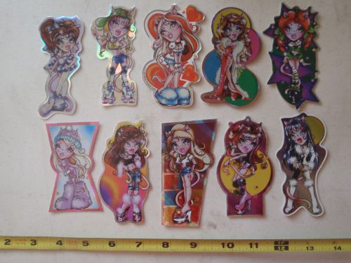 L.A. Catz - Fashion Cats Stickers / Decals Set of 10 Rare Out of Print Lot