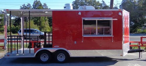 Concession trailer 8.5&#039;x20&#039; bbq smoker catering event (red) for sale