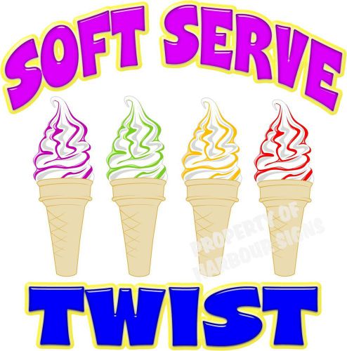 Soft Serve Twist Decal 14&#034; Ice Cream Concession Food Truck Cart Vinyl Sticker