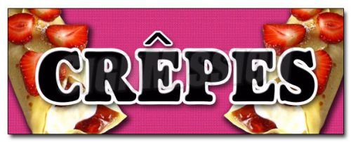 12&#034; CREPES DECAL sticker crepe thin strawberry french pancake whipped cream