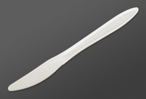 Medium Weight White Plastic Knife 1000/CS   NEW