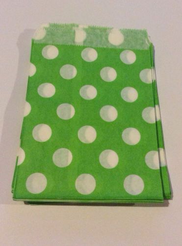 50 5x7 lime green polka dot Merchandise/Treat/Candy /Gift Bag