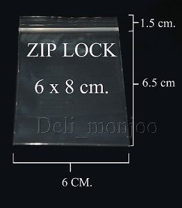 6x8 cm. Clear Poly Plastic Zipper Bags Zip Lock 100 pcs