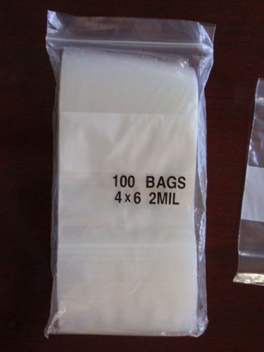 300 Zip Top Plastic Bags 6x4 2mil Resealable Bags (200 with labeling area)
