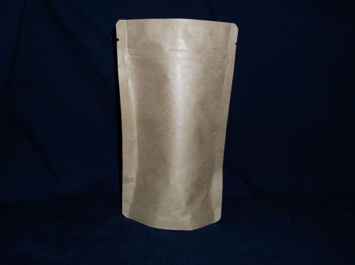 16oz Paper/Foil Stand Up Zip Pouch Natural Kraft-50 Pack