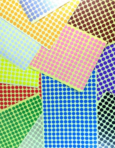 1040 x 8mm Coloured Dot Stickers Round Sticky Adhesive Spot Circles Paper Labels