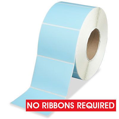 Uline 4 x 3&#034; Blue Industrial Direct Thermal Printer Labels- 1 Roll (S-9628BLU)