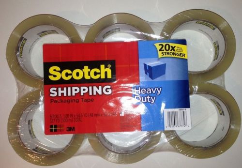 Scotch 3M 3500 Shipping Dispensers Packaging Tape  1.88&#034; x 54.6 yds. 6 Rolls
