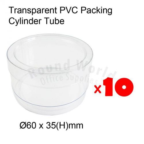 10s Transparent PVC Packing Cylinder Tube (?60 x 35Hmm), package for small gift