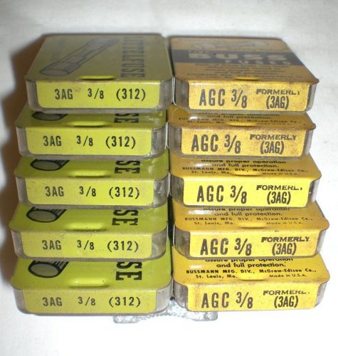 50 3ag, 3/8 amp fuses, littelfuse &amp; bussmann,  made in usa for sale