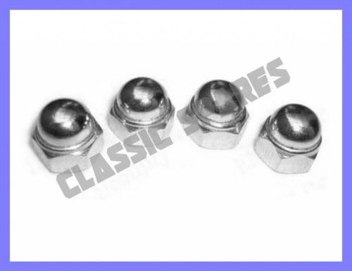 4 X ROYAL ENFIELD CHROMED REAR SHOCK ABSORBER DOMED NUTS 