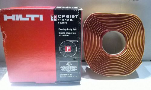 HILTI CP 619T Firestop Putty Roll 1&#034; x 12&#039; ft long PN # 305072