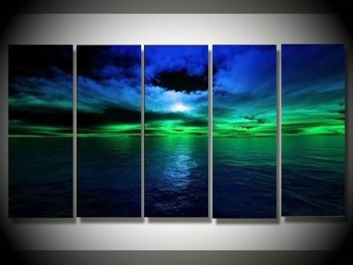 new 5PC MODERN ABSTRACT HUGE WALL ART OIL PAINTING ON CANVAS+ Frame