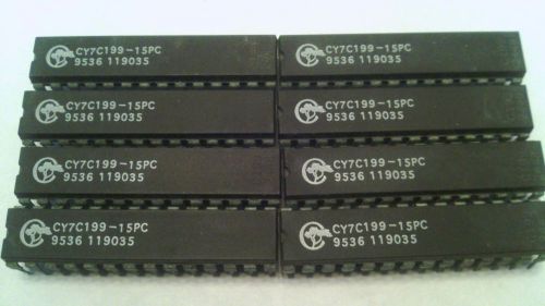 Lot of (8) Cypress CY7C199-15PC Encapsulation:DIP-28,32K x 8 Static RAM