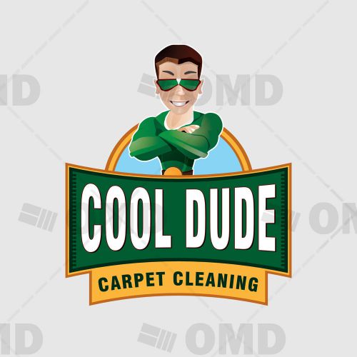 Cool Dude Carpet Cleaning Logo Design - Custom Graphic Designed Logo - Branding