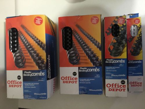 Lot of 4 Boxes of Office Depot Plastic Binding Combs