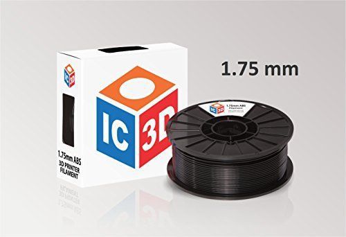 NEW IC3D 1.75mm ABS 3D Printer Filament 2lb Black - MADE IN USA