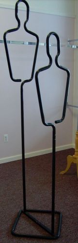 DOUBLE PEOPLE Stand MANNEQUIN Hollow Body Metal TUBE Display BLACK 18x69 nice