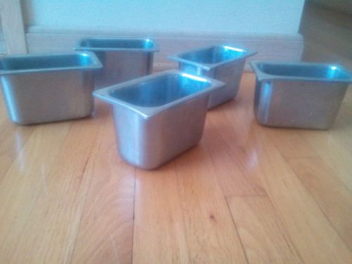 5 vollrath 1/9th SIZE FOOD PAN 4&#034; DEEP STAINLESS STEEL STEAM TABLE PAN