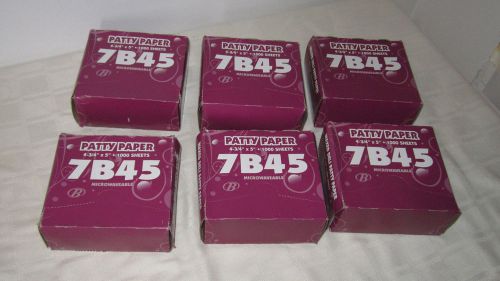 6 boxes of Waxed Deli Patty Paper 1000 each 4 3/4 x 5 kitchen wrap 6000 total