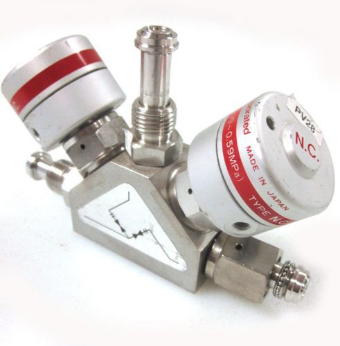 Fujikin 316l-p ss 4-6kgf/cmg 0.39-0.59mpa 3-way valve operating plumbing valves for sale