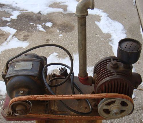 VG! Antique Wards red iron pump electric motor vacuum surge air steam water milk