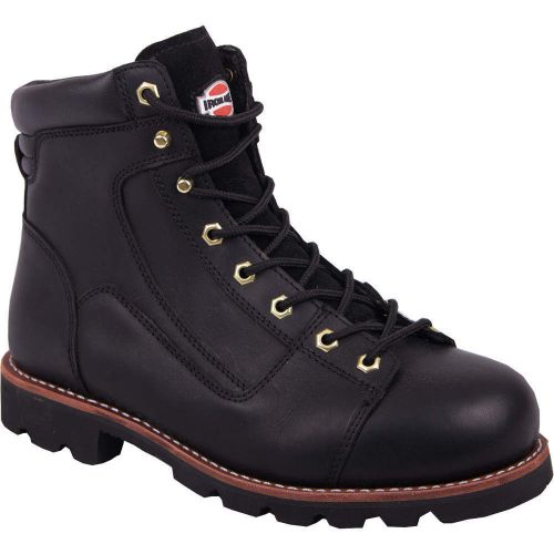 Work boots, steel toe, 6in,blk,6w, pr iron age for sale