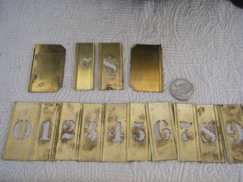 Vintage Reese&#039;s Adjustable Brass Stencil Numbers 3/4 Inch - COMPLETE