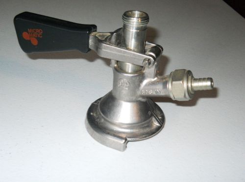 Beer keg coupler. Micro Matic,German slider. Stainless steel. Hacker pschorr